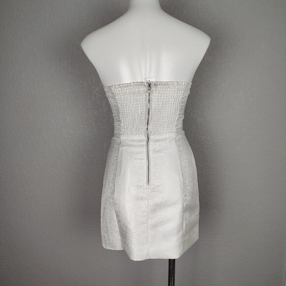 Reformation Liliwen Mini Dress Detachable Train Ivory Train Size 0 Wedding Bride - Picture 4 of 16